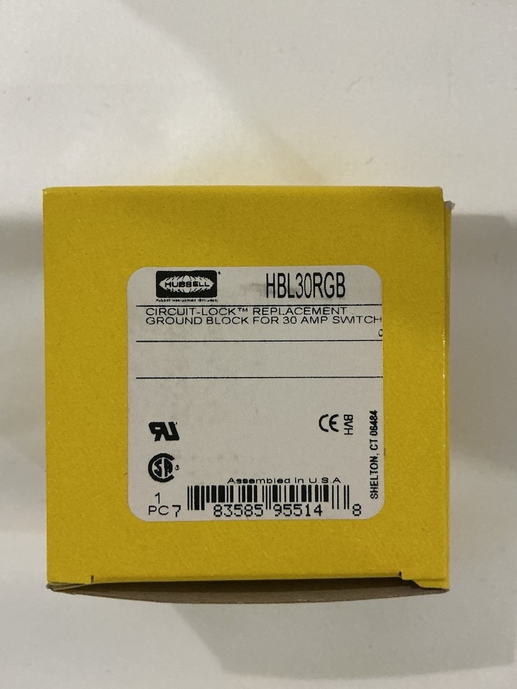HUBBELL HBL30RGB CIRCUIT LOCK REPLACEMENT GROUND BLOCK FOR 30 AMP (NEW IN BOX)