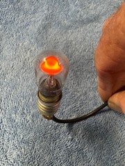 1 GE SCREW IN BASE NE45 bulb neon Hickok TV-7D/U tube tester short lamp 120 VAC