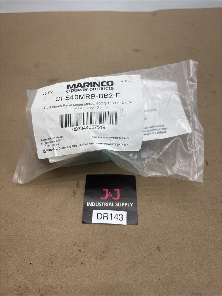 New CLS40MRB-BB2-E Marinco 400A Cam Connector 2-Hole Busbar Green Fast Shipping