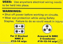 25 count Blue PVC Insulated ELECTRIC CABLE SAFETY STAPLES romex 9/16×1 1/4″ KING