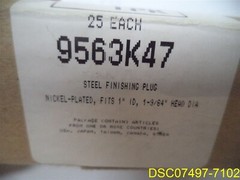 Qty = 25: Steel Nickel Plated Finishing Cap Plug 9563K47 1″