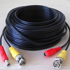 BNC DC POWER VIDEO SECURITY CCTV CAMERA DVR EXTENSION CABLE DATA LEAD WIRE 1-50m