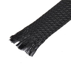 Nylon Braided Expandable Sleeving Cable Wire Sheathing Sleeve Black 6.8M x 16mm