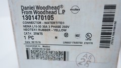 Daniel Woodhead 29W75 Watertite Yellow Rubber Connector 30a 3ph 250v-ac