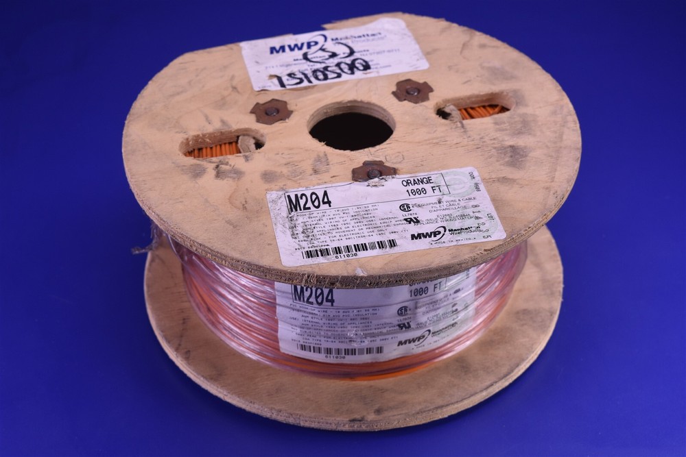 1000′ M204 Orange PVC Hook-Up Wire 18 AWG Appliance Wire 300V