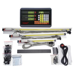 3pcs Linear Scales + 3 Axis Digital Readout DRO Display for Milling Lathe, US