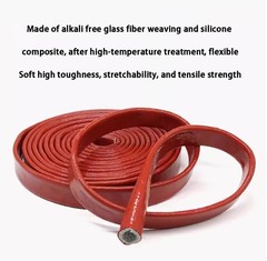 Silicone/Fibreglass Fire Sleeving Protective Φ4mm-25mm Heat Shielded Fire Sleeve