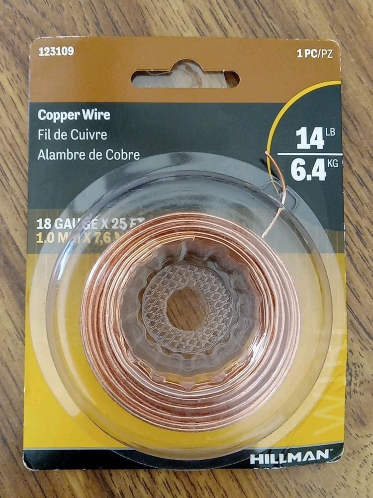 Hillman Copper Wire 18 Gauge 25 Ft. Roll # 123109 NEW