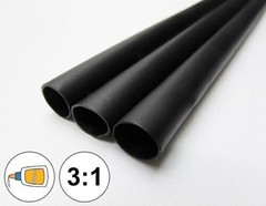 Marine Waterproof Heat Shrink Tubing Glue Adhesive Lined Black or Red 3:1 Ratio
