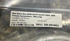 NEW! BLACK BOX EDN12H-FF 15’ DB9 SERIAL CABLE