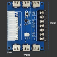 24pins ATX Power Supply Breakout Board USB Charging Chassis Power Adapter Board