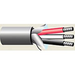 Wire 3 Conductor 22 AWG Stranded 100 Feet Foil Shielded Chrome Gray PVC