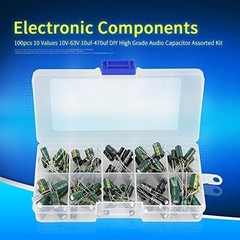 100pcs DIY High Grade Audio Capacitor Assorted Electrolytic Capacitors Kit 10…