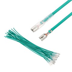 20Pcs Female Spade Crimp Terminal 3.8mm 20cm Wires, Green