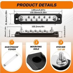 Common Busbar Power Distribution Block Battery Terminal Block Car Ma Size: 10P