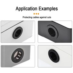 Nylon Plastic Black Round Snap-on Wire Grommets Gasket Clamp Cable Hole Plug