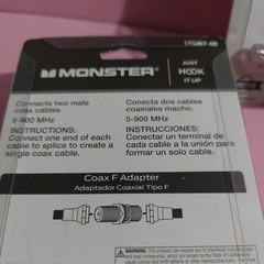 3 packs Monster Just Hook It Up Double Female Coax F Adapter 75 ohm 900 MHz NEW
