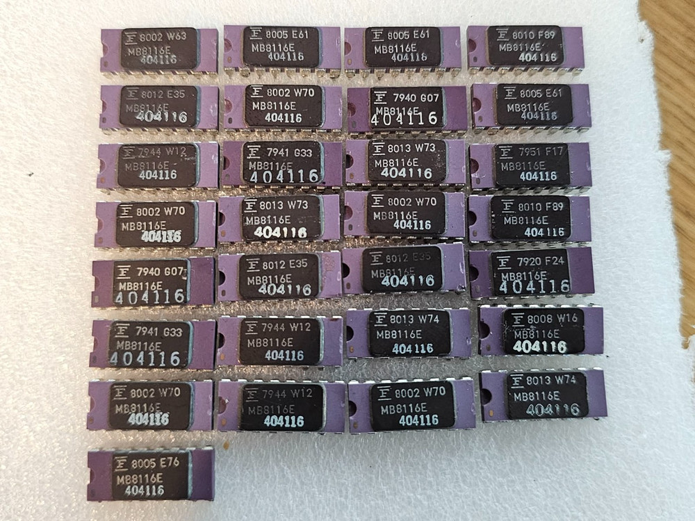 2x Vintage 79 / 80 Ceramic S-100 MITS IMSAI Fujitsu MB8116E 16 kbit DRAM 200 ns