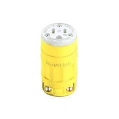 Leviton 1547, 125 V, 15 A, NEMA 5-15R, Yellow, Straight Blade Connector, 1 pc