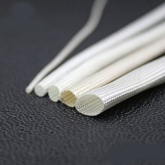 White Heat Resistant Sleeving Cable Wire HIGH TEMP Fiberglass Sleeve ID 1mm-50mm