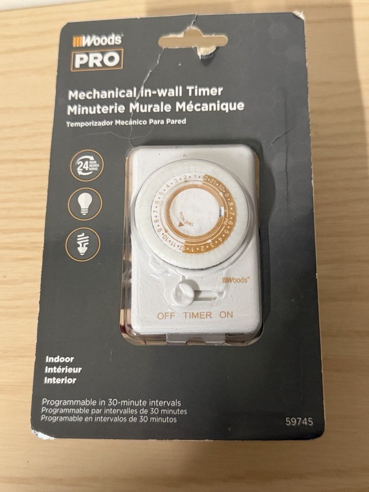 New Woods Pro 59745 24-Hour Mechanical In Wall Timer Indoor