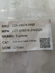 Euchner 010316 Cord Cable Fitting Gland Safety Switch Accessory New