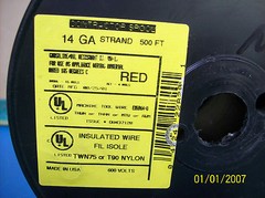 CERRO 14 GA STRAND 100′ RED TWN75 OR T90 NYLON 14 AWG 600V