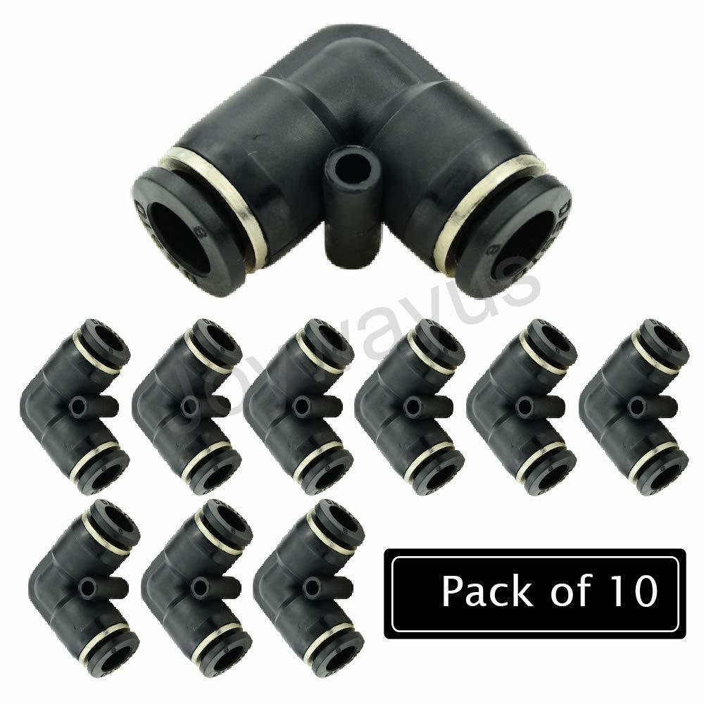 Push Connect Fitting Elbow 10mm Tube OD 90° Degree Adapter Air Compressor 10 Pcs