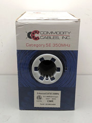 Commodity Cables 4x2x24AWG Solid Copper 1000ft CAT5E 350 MHz White 5ECMR244BW