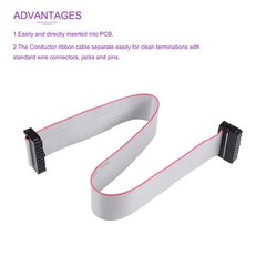 5 Pack Long 30CM 2.54MM Flat Ribbon Cable IDC 20 Pin Connector