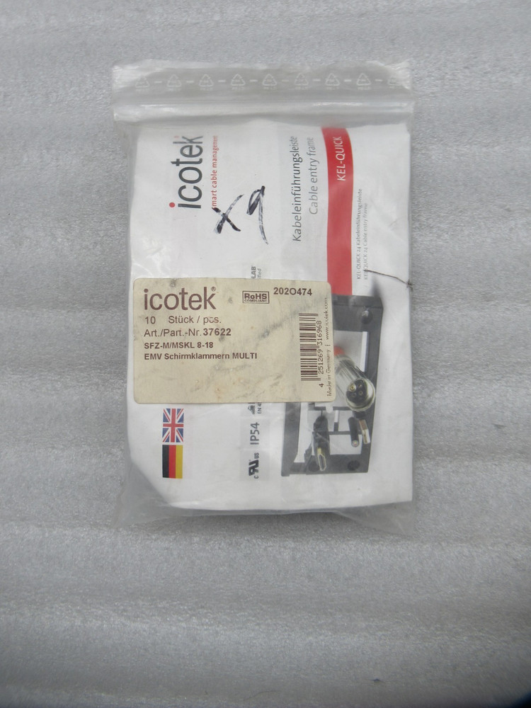 icotek 37622 EMC Shield Clamps for 35 mm DIN (LOT OF 10)