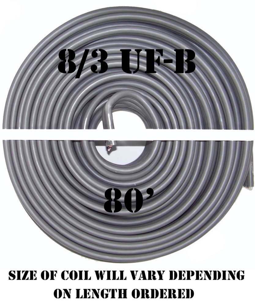 8/3 UF-B x 80′ Southwire Underground Feeder Cable