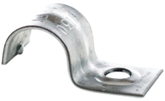 MINERALLAC 155, EMT Conduit Strap, 1″, 1/4″ Hole, Silver, Steel, 1-Hole, 3pcs