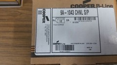 Cooper B-Line 9A-1043 Channel Splice Plate. Box of 12 with hardware.