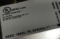 Southwire 18awg Solid Bare Copper PE Sprinkler Irrigation Wire 600V Blue /100ft