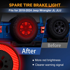 Spare Tire Brake Light for 2018-2026 Jeep Wrangler JL JLU, 405PCS LED Super Brig