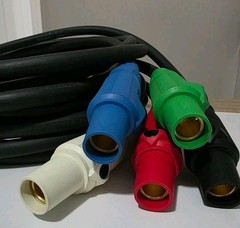 Hubbell 10 Ft Cam Lock Type SC 2/0 Generator Power Feeder Cable Set Of 5