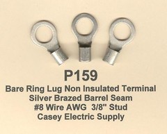 10 Bare RING Lug Non-Insulated Terminal Connector #8 Wire AWG 3/8″ Stud MOLEX