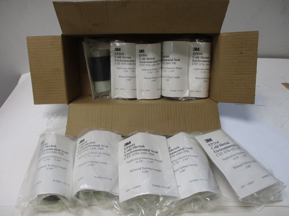 3M EPDM COLD SHRINK CST 070-160-300, DIA RANGE 0.70″-1.60″ X 3″ LG TUBE