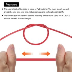 25 Feet 14 AWG Gauge THHN Stranded Red Copper Building Wire 600V