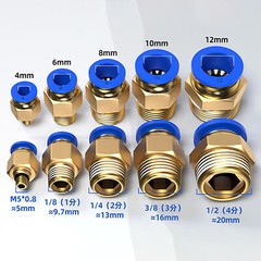 PC Pneumatic Male Thread Adaptor Pipe Push Fit Straight Quick Connectors Fitting