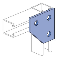 Unistrut P1334-EG, 3-1/2″, 9/16″ Hole, Steel, 3-Hole, Flat Plate Fitting, 1pc