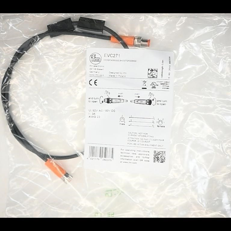 NEW IFM EVC271 FIBER OPTIC DOUBLE ENDED CORDSET VDOGF040MSS00 6H03STGF030MSS
