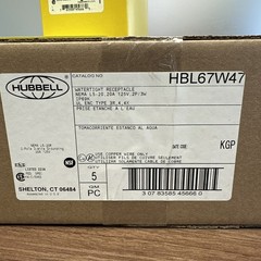 HUBBELL HBL67W47 WATERTIGHT RECEP ASSEMBLY, NEMA L5-20R – NEW!