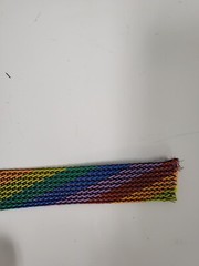 25 FT 3/4″ RAINBOW WITH BLACK STRIPE PET EXPANDO SLEEVING BRAID