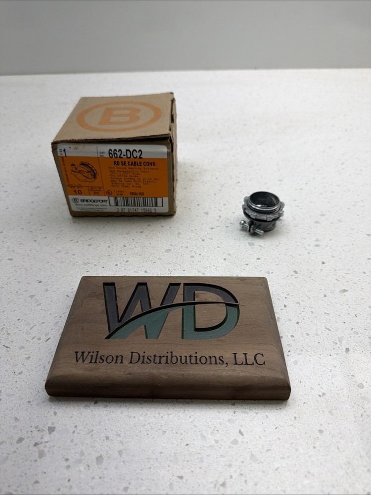 Bridgeport 662-DC2 RD SE Cable Conn Box Of 10
