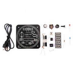DIY DS1302 DC5V Rotating LED Electronic Digital Clock Learning Board With Shell