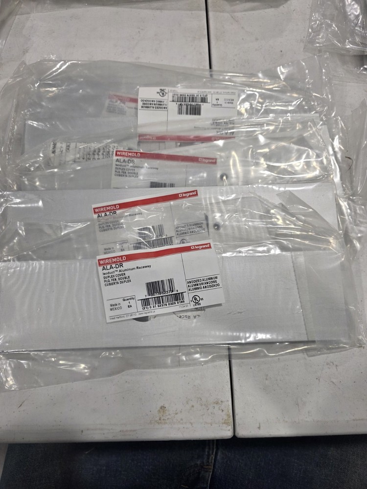QTY 5 Wiremold ALA-DR 12″ Aluminum Duplex Receptacle Cover Plate