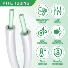 9.8 Ft PTFE Pipe, 0.8mm ID x 1.6mm OD PTFE Pipe With Pipe Cutter (White)