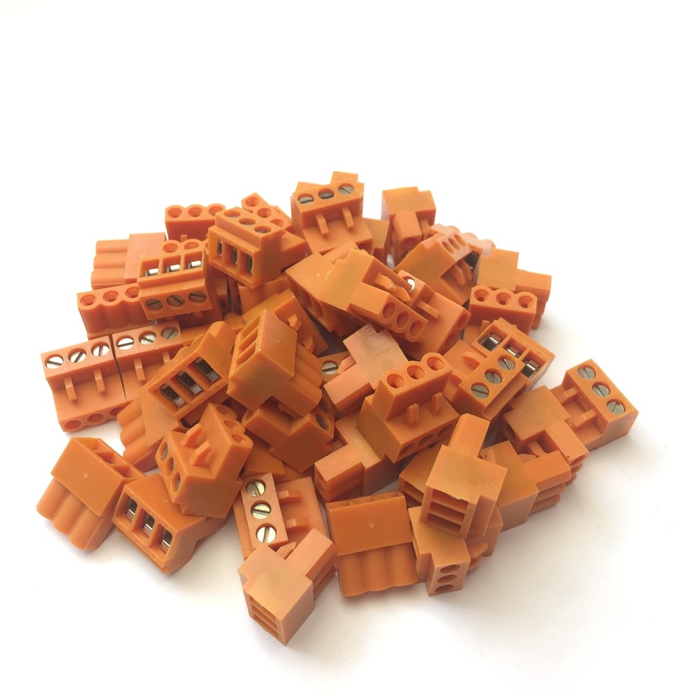 Lot of 50 Weidmuller 1716330000 Pluggable Terminal Blocks, 3-Position, 26-14 AWG